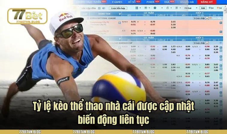 Tỷ lệ kèo thể thao nhà cái được cập nhật biến động liên tục